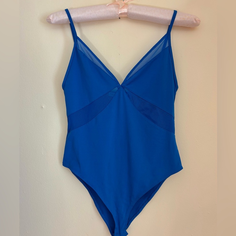 Zara Royal Blue V-Neck Bodysuit